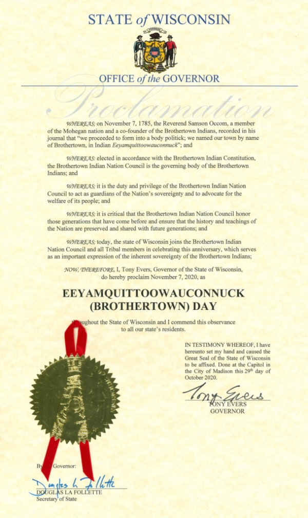 November 7: Eeyamquittoowauconnuck “brothertown” Day – An Important 