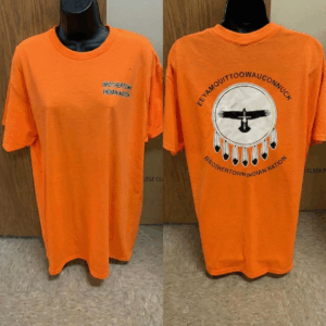 Orange Brothertown Logo T-Shirt Front And Back